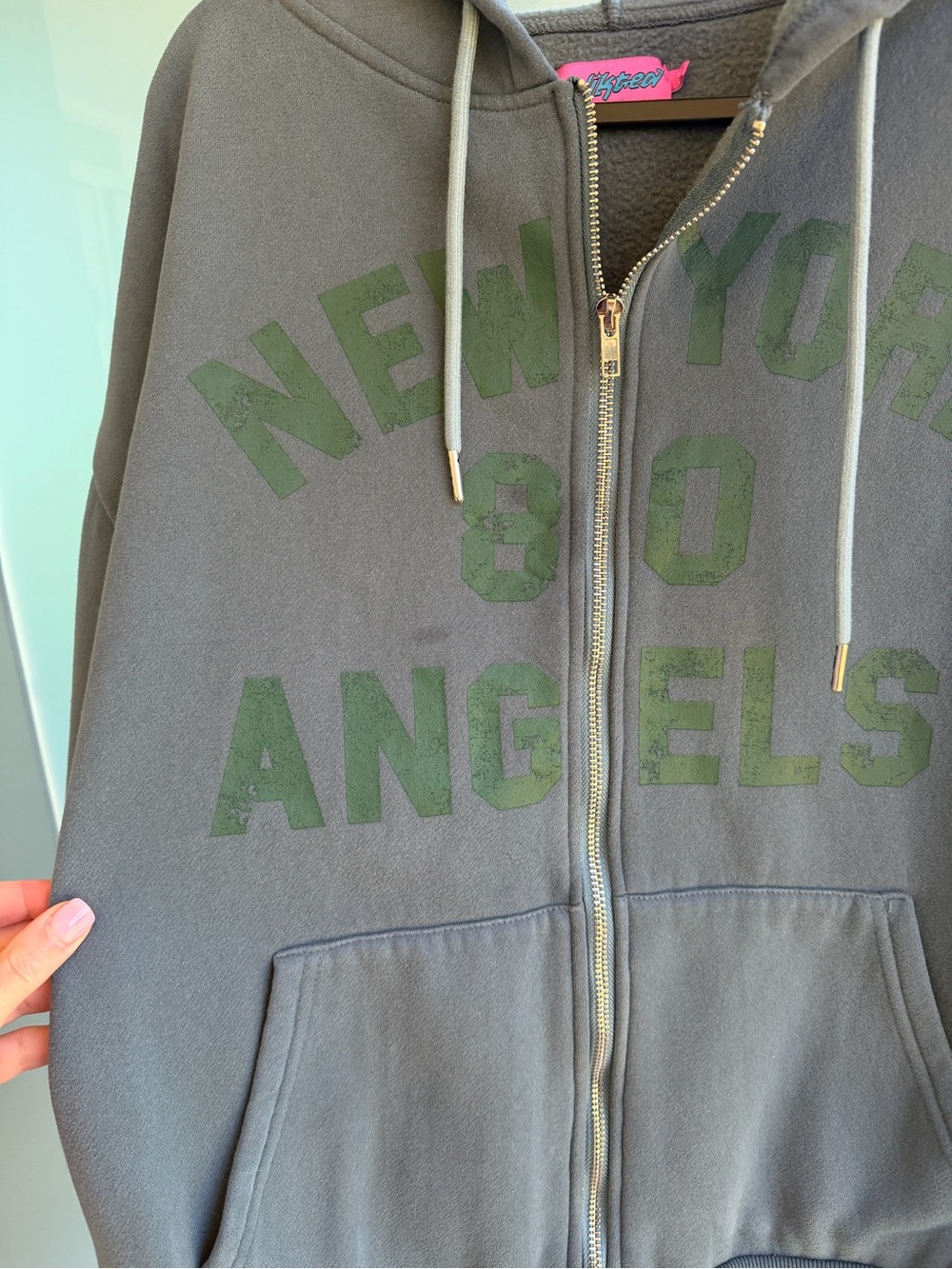Edikted New York Angels Zip Up Hoodie - Picture 5 of 6